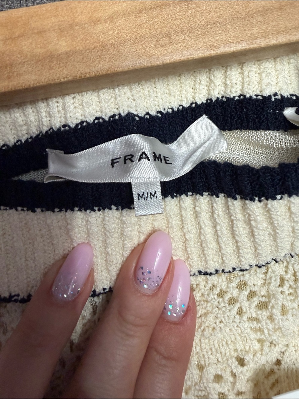 Frame The Rookie Short with Navy Trim and Gold -Buttons - Picture 9 of 10